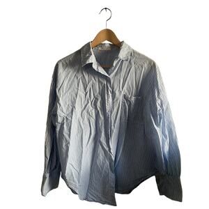 Pepper mayo long sleeve button up blue size large 12